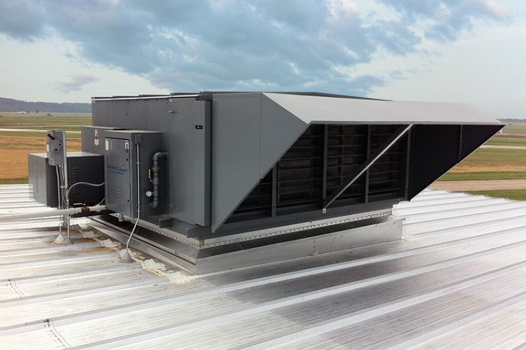 Commercial rooftop air system improving ventilation in office property by LG Mechanical